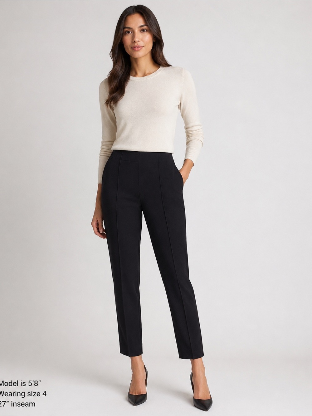 Lafayette 148 New York Acclaimed Stretch Gramercy Pant – Black – Size 4